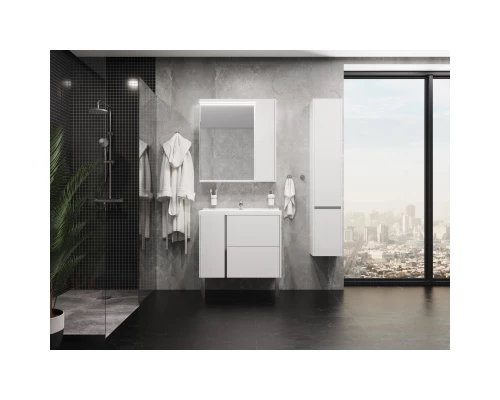 Комплект мебели белый глянец 80 см Акватон Стоун 1A228201SX010 + 1WH302251 + 1A228302SX010