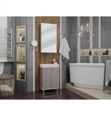 Комплект мебели белый глянец/дуб навара 46 см Акватон Эмма 1A221601EAD80 + 1WH301972 + 1A221802EAD80