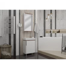 Комплект мебели белый глянец/джарра 46 см Акватон Бэлла 1A221501BBAZ0 + 1WH301972 + 1A221702BBAZ0