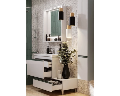 Комплект мебели белый глянец 80 см Акватон Капри 1A230201KP010 + 1WH302251 + 1A230402KP010