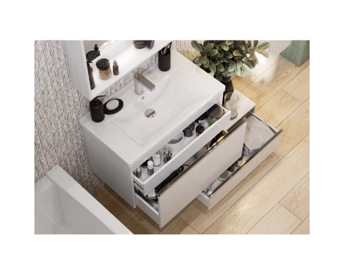 Комплект мебели белый глянец 80 см Акватон Капри 1A230201KP010 + 1WH302251 + 1A230402KP010