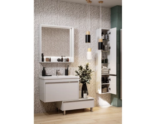 Комплект мебели белый глянец 80 см Акватон Капри 1A230201KP010 + 1WH302251 + 1A230402KP010