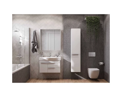 Комплект мебели белый глянец 80 см Акватон Беверли 1A235501BV010 + 1WH302422 + 1A237102BV010