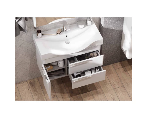 Комплект мебели белый глянец 80 см Акватон Беверли 1A235501BV010 + 1WH302422 + 1A237102BV010