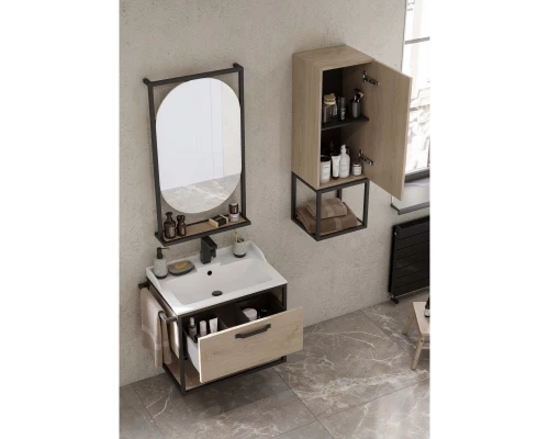 Комплект мебели дуб эндгрейн/черный 65,3 см Акватон Лофт Фабрик 1A242301LTDU0 + 1A708731FB010 + 1A242502LTDU0