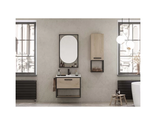 Комплект мебели дуб эндгрейн/черный 65,3 см Акватон Лофт Фабрик 1A242301LTDU0 + 1A708731FB010 + 1A242502LTDU0