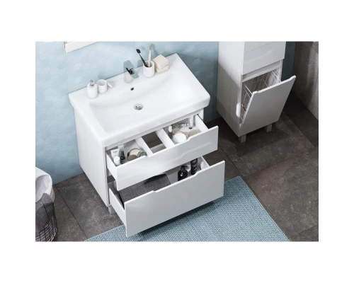 Комплект мебели белый/выбеленное дерево 80 см Акватон Дакота 1A202901DAAY0 + 1WH302084 + 1A203102DA010