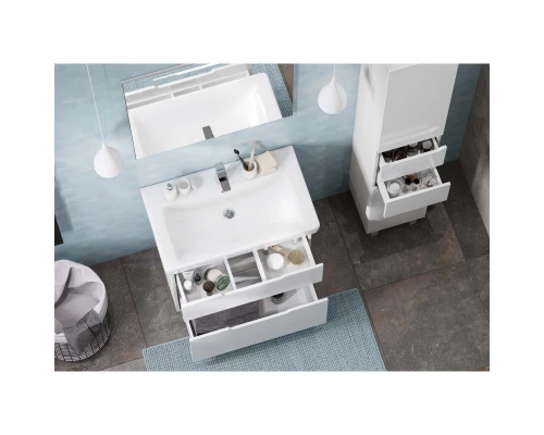 Комплект мебели белый/выбеленное дерево 80 см Акватон Дакота 1A202901DAAY0 + 1WH302084 + 1A203102DA010