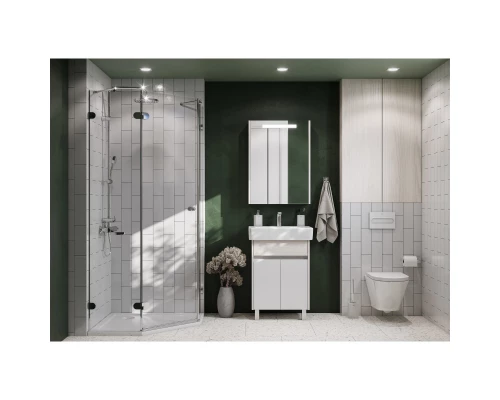 Комплект мебели белый глянец/ясень фабрик 60 см Акватон Верди 1A207701VDAV0 + 1WH302186 + 1A206902VDAV0