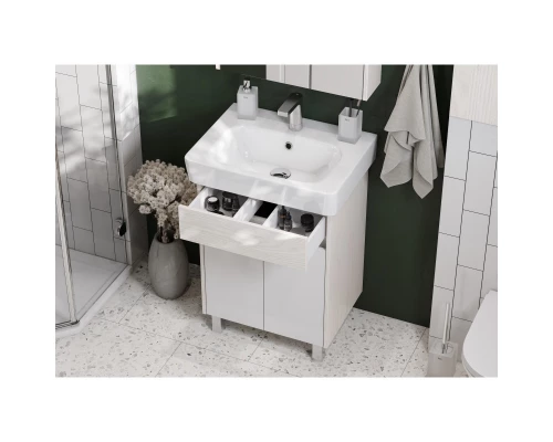 Комплект мебели белый глянец/ясень фабрик 60 см Акватон Верди 1A207701VDAV0 + 1WH302186 + 1A206902VDAV0