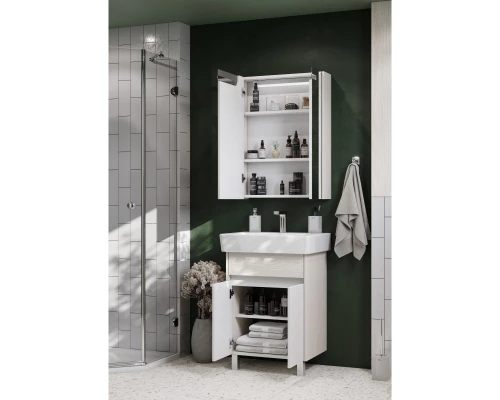 Комплект мебели белый глянец/ясень фабрик 60 см Акватон Верди 1A207701VDAV0 + 1WH302186 + 1A206902VDAV0