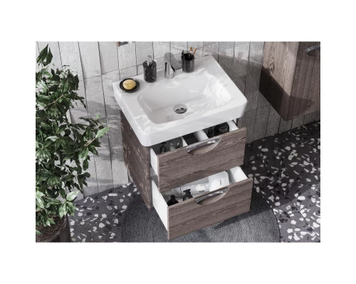 Комплект мебели дуб макиато 60 см Акватон Сильва 1A211801SIW50 + 1WH302186 + 1A216202SIW50