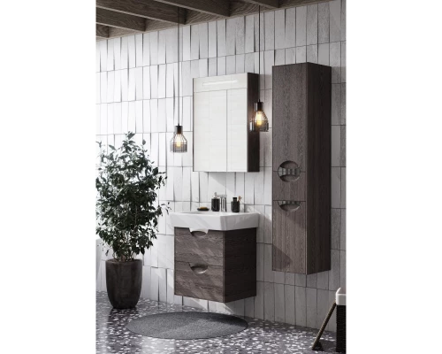 Комплект мебели дуб макиато 60 см Акватон Сильва 1A211801SIW50 + 1WH302186 + 1A216202SIW50