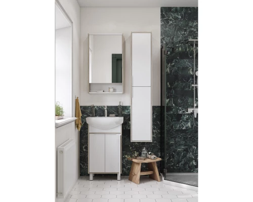 Комплект мебели белый глянец/ясень фабрик 50,5 см Акватон Рико 1A212401RIB90 + 1WH207781 + 1A212302RIB90