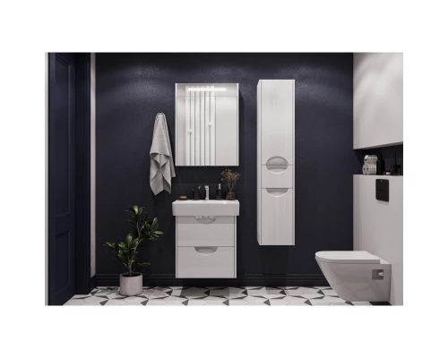 Комплект мебели дуб полярный 60 см Акватон Сильва 1A211801SIW70 + 1WH302186 + 1A216202SIW70