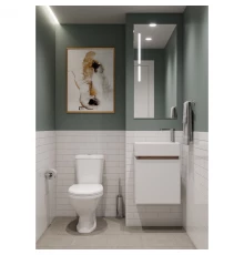 Комплект мебели белый глянец/эбони светлый 46 см Акватон Эклипс 1A172801EK49L + 1WH301972 + 1A129002EK010