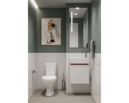 Комплект мебели белый глянец/эбони светлый 46 см Акватон Эклипс 1A172801EK49L + 1WH301972 + 1A129002EK010