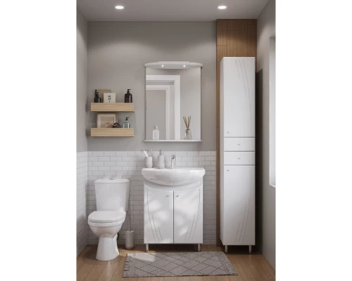 Комплект мебели белый глянец 66,5 см Акватон Минима 1A104201MN010 + 1WH110174 + 1A000502MN010