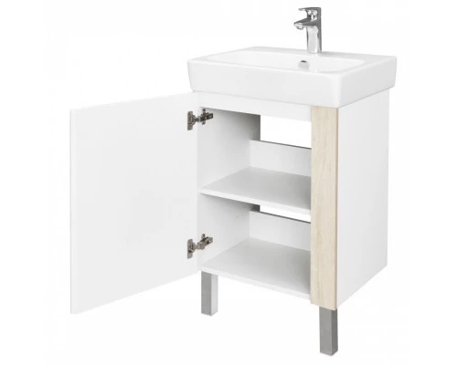 Тумба под раковину КАНТРИ 55 белый, дуб верона (под раковину НЕО 55)