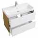 Тумба СКАНДИ 90, белая, дуб рустикальный (под раковину АДРИАНА 90) 