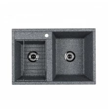 Мойка для кухни  Делия 78 DBL  780x520x218 мм, прямоуг. с крылом, серый