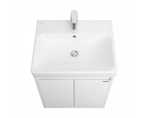 Тумба СКАНДИ DOORS 55, универс., 2 дв., белый глянец/белый матовый (под раковину АДРИАНА 55)