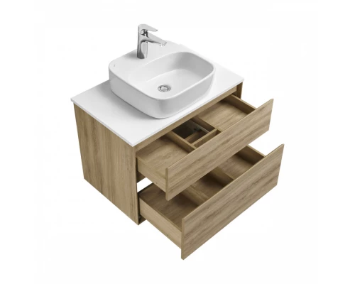 Тумба ЛИБЕРТИ 75, 2 ящ., подвесная, дуб эльвезия (под раковину ЭЛИНА 75, MILA 35, MILA 40, ОДРИ 42)