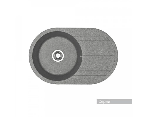 Мойка для кухни  Амира  780x500x211 мм, круглая с крылом, серый