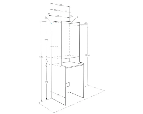 Пенал напольный белый глянец Акватон Лондри 1A260503LH010