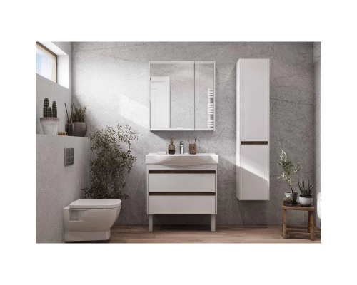 Пенал подвесной белый глянец/дуб эндгрейн R Акватон Нортон 1A249403NT01R