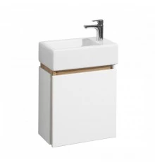 Тумба ЭКЛИПС М 46, подвесная, левая, эбони светл. (под раковину ЭРИС 46)