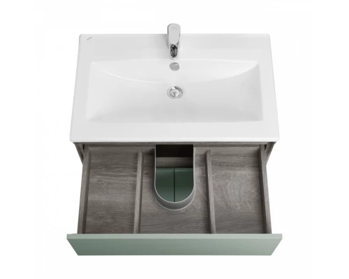 Тумба ФОРЕСТ 75, 1 ящ., 2 дв., дуб рошелье/сумеречный голубой (под раковину ЭЛИНА 75)