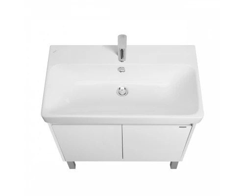 Тумба СКАНДИ DOORS 80, универс., 2 дв., белый глянец/белый матовый (под раковину АДРИАНА 80)