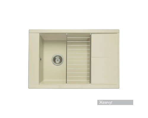 Мойка для кухни Делия 78 787x516x218 мм, прямоуг. с крылом, жемчуг