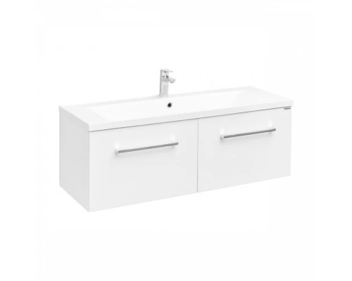 Тумба МАДРИД 120 М, 2 ящика, белая (под раковину АЙРИС М 120, АЙРИС 120, ПРЕМЬЕР М 120, ПРЕМЬЕР 120)