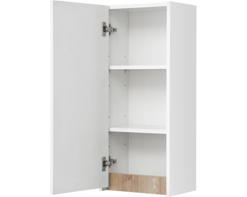 Шкаф одностворчатый 35x80 см белый глянец/дуб эндгрейн L/R Акватон Марти 1A270203MY010