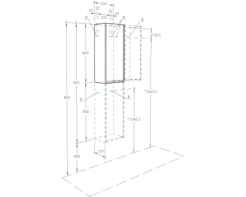 Шкаф одностворчатый 35x80 см белый глянец/дуб эндгрейн L/R Акватон Марти 1A270203MY010