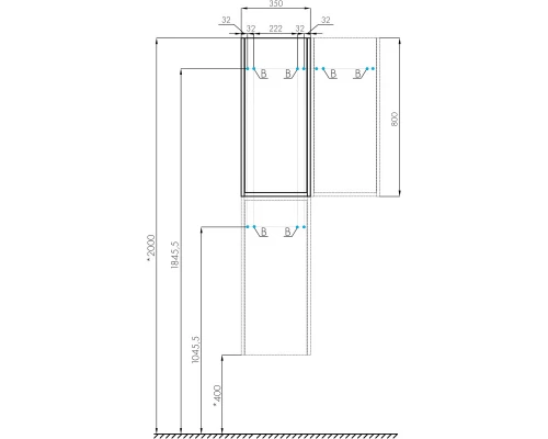 Шкаф одностворчатый 35x80 см белый глянец/дуб эндгрейн L/R Акватон Марти 1A270203MY010