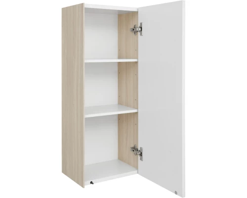 Шкаф одностворчатый 34,6x85 см белый глянец/ясень шимо L/R Акватон Асти 1A262903AX010