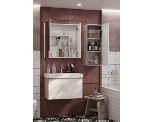 Тумба белый глянец/ясень шимо 53,2 см Акватон Асти 1A263101AXD70