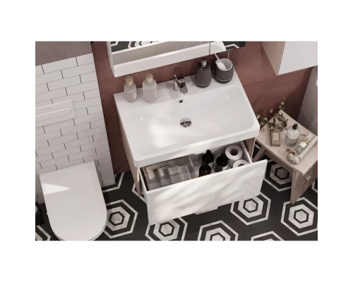 Тумба белый глянец/ясень шимо 68,2 см Акватон Асти 1A263001AXD70