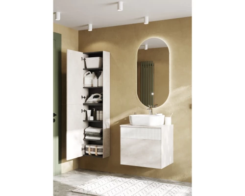 Тумба светло-серый/белый матовый 60 см Акватон Марбл 1A276101MH4C0