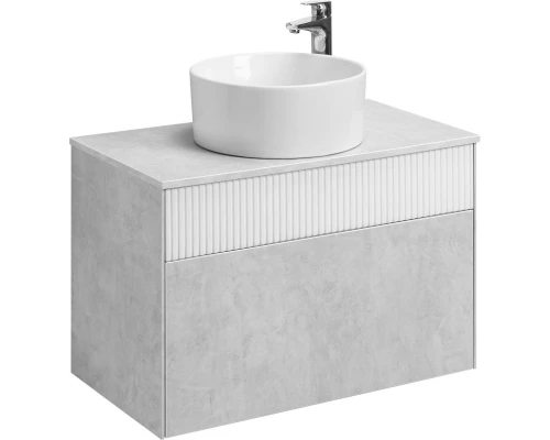 Тумба светло-серый/белый матовый 80 см Акватон Марбл 1A276201MH4C0