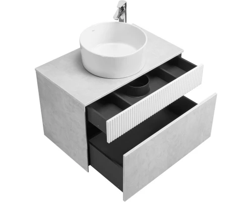 Тумба светло-серый/белый матовый 80 см Акватон Марбл 1A276201MH4C0