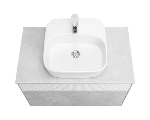 Тумба светло-серый/белый матовый 80 см Акватон Марбл 1A276201MH4C0