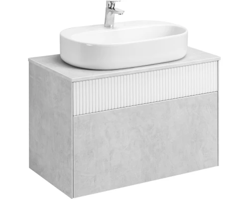 Тумба светло-серый/белый матовый 80 см Акватон Марбл 1A276201MH4C0