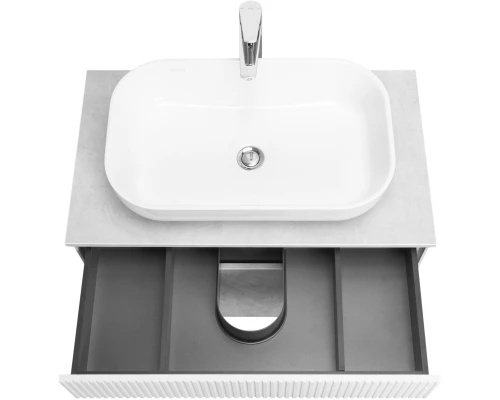 Тумба светло-серый/белый матовый 80 см Акватон Марбл 1A276201MH4C0