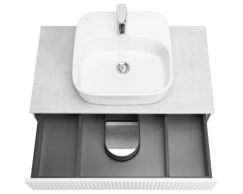 Тумба светло-серый/белый матовый 80 см Акватон Марбл 1A276201MH4C0