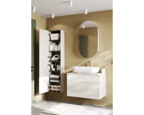 Тумба светло-серый/белый матовый 80 см Акватон Марбл 1A276201MH4C0