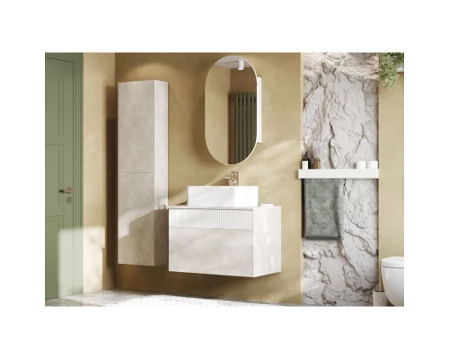 Тумба светло-серый/белый матовый 80 см Акватон Марбл 1A276201MH4C0